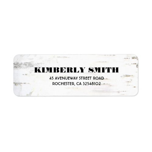 Rustic Birch Bark Texture Wedding Label