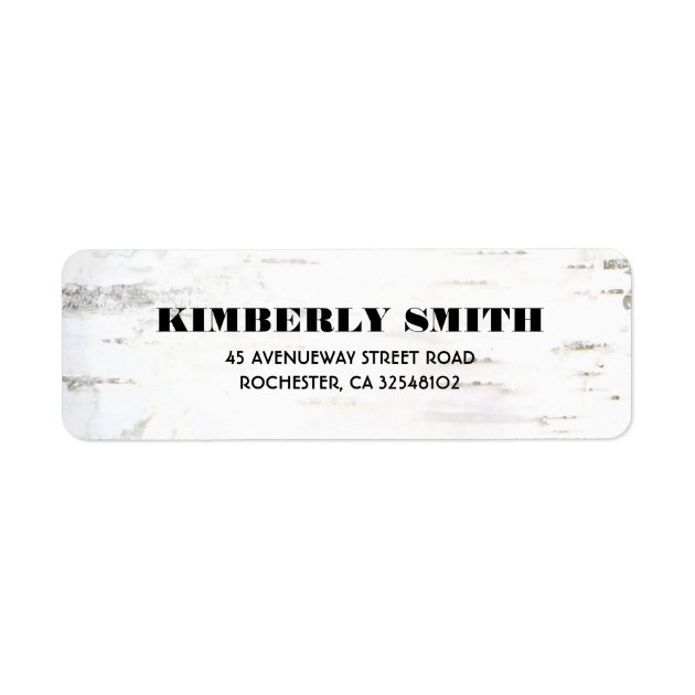 Rustic Birch Bark Texture Wedding Label