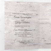Rustic Birch Bark with Deer Wedding Tri-Fold Invitation (Inside First)