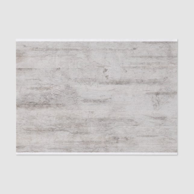 Rustic Birch Tree Aged Gray Wood Texture Wedding Tissue Paper (Front)