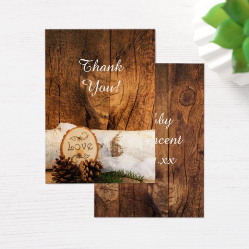 Rustic Birch Tree and Barn Wood Wedding Favor Tag