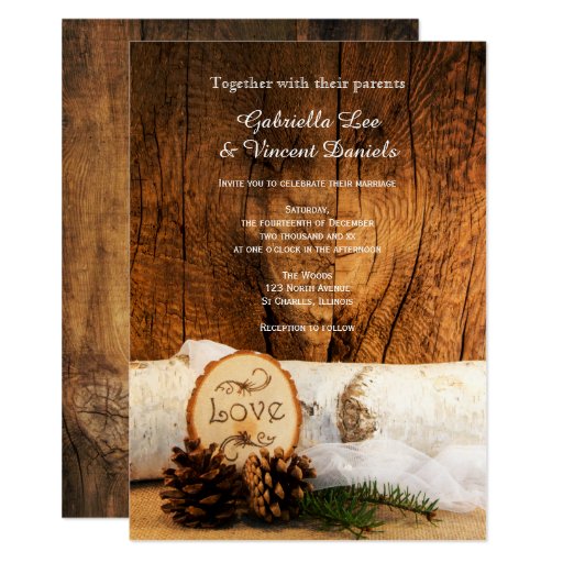 Birch Wood Wedding Invitations 3