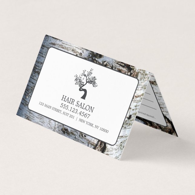 Rustic Birch Tree, Appointment Card (Front)