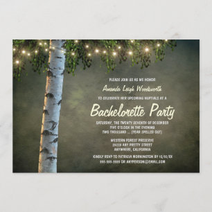 Rustic Birch Tree Bachelorette Party Invitations