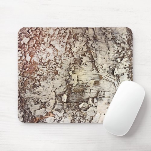 Rustic Birch Tree Bark Mouse Pad