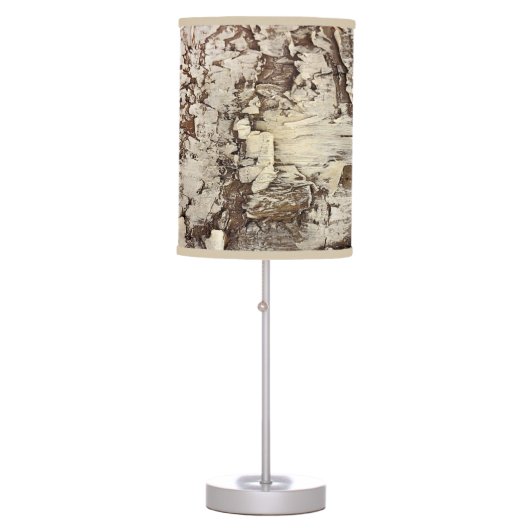 Rustic Birch Tree Bark Table Lamp (Front)