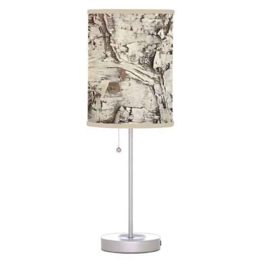 Rustic Birch Tree Bark Table Lamp (Right)