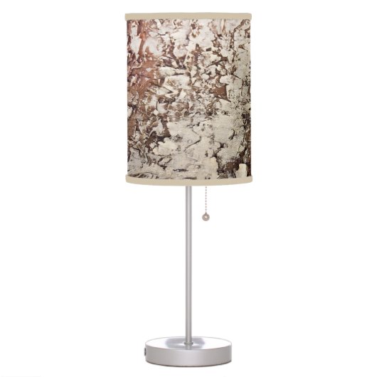 Rustic Birch Tree Bark Table Lamp (Left)