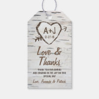 Rustic Birch Tree Bark Wedding Thank You Tags