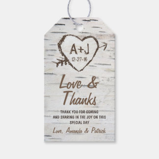 Rustic Birch Tree Bark Wedding Thank You Tags