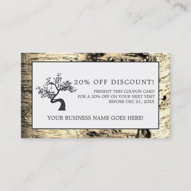Rustic Birch Tree, Discount Voucher (Front)
