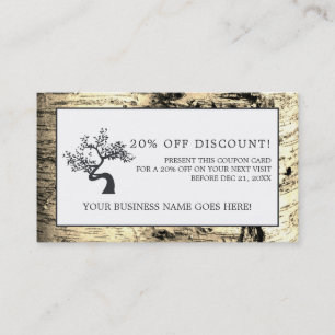 Rustic Birch Tree, Discount Voucher Card