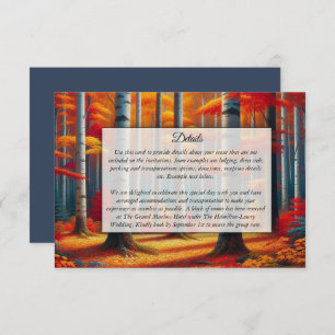 Rustic Birch Tree Fall Wedding Enclosure Card