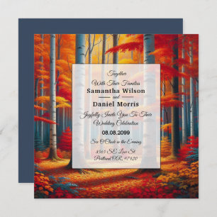 Rustic Birch Tree Fall Wedding Invitation