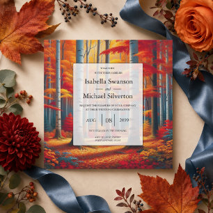 Rustic Birch Tree Fall Wedding Invitation