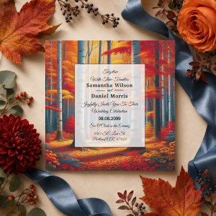 Rustic Birch Tree Fall Wedding Invitation