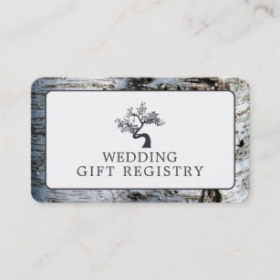 Rustic Birch Tree, Gift Registry Card