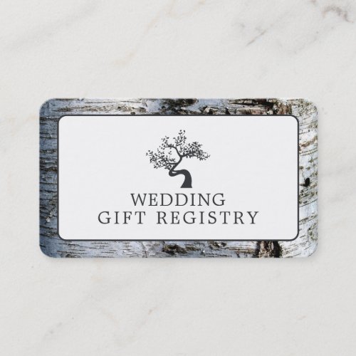 Rustic Birch Tree Gift Registry Card