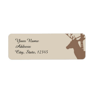 Rustic Birch Trees and Deer Wedding Label