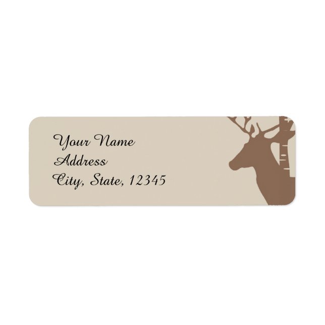 Rustic Birch Trees and Deer Wedding Label (Front)
