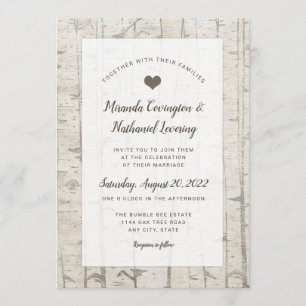 Rustic Birch wedding invitations
