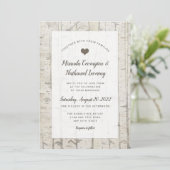 Rustic Birch wedding invitations (Standing Front)