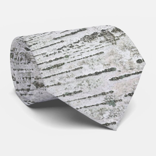 Rustic Birch Wood Pattern Neck Tie (Rolled)