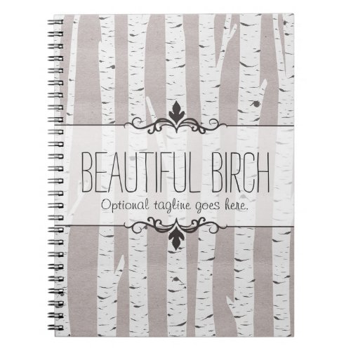 Rustic Birch Wood Trees  Branches Natural Modern Notebook