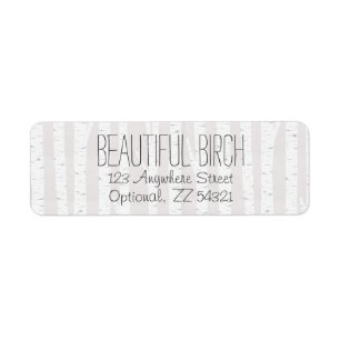Rustic Birch Wood Trees Trunks Return Address Label