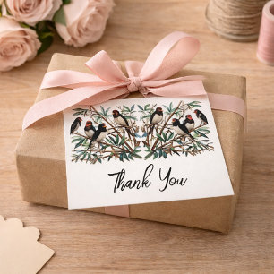 Rustic Bird Branch Folded Greeting Card Set
