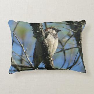 Rustic Bird in Tree Throw Pillow