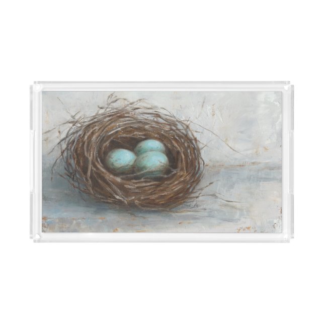 Rustic Bird Nest - Blue Acrylic Tray (Front)
