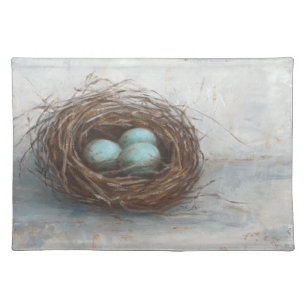 Rustic Bird Nest - Blue Cloth Placemat