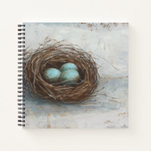 Rustic Bird Nest - Blue Notebook