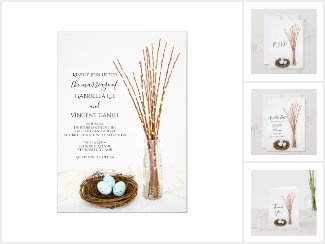 Rustic Bird Nest Eggs and Pussy Willows Wedding