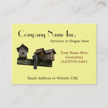 Rustic Birdhouses Craft Company Business Card by CountryCorner at Zazzle