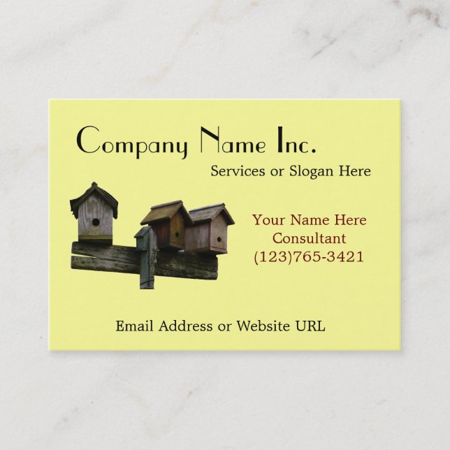Rustic Birdhouses Craft Company Business Card (Front)