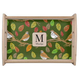 Rustic Birds Create Your Own Fall Monogram Serving Tray