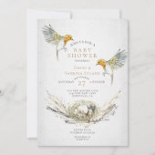 Rustic Birds Nest Watercolor Couple's Baby Shower Invitation (Front)