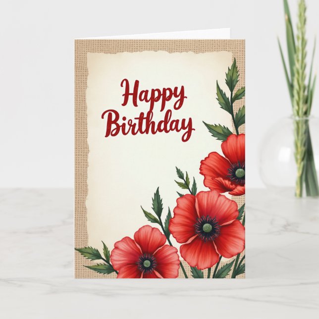 Rustic Birthday Greeting Card (Front)