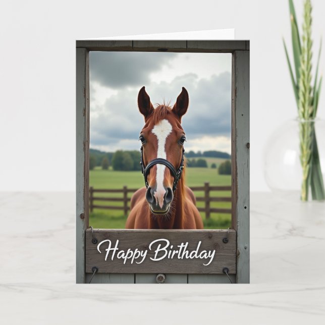 Rustic Birthday Horse Card (Front)