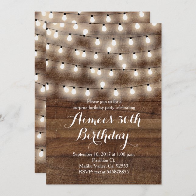 Rustic birthday invitation (Front/Back)