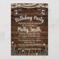 Rustic Birthday Party Invitations - Backyard BBQ