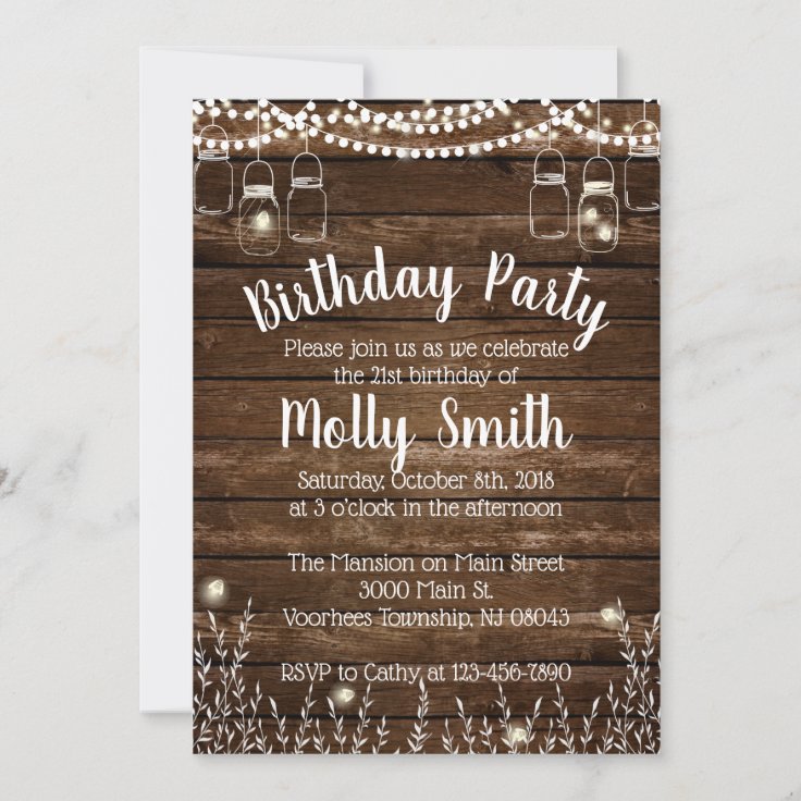 Rustic Birthday Party Invitations - Backyard BBQ | Zazzle