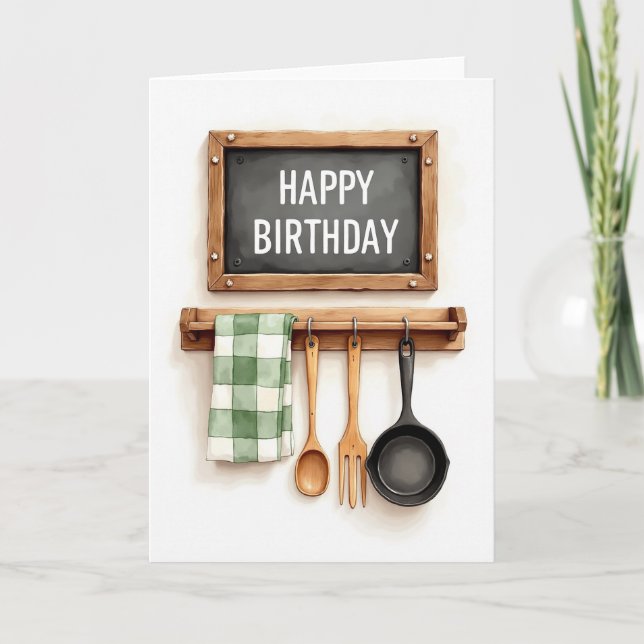 Rustic Birthday Sign Card (Front)