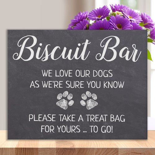 Rustic Biscuit Bar Dog Treat Wedding Favor Sign