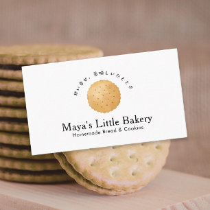 Rustic Biscuit Cookie Watercolor Bakery Business Card