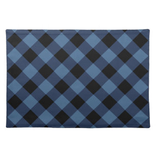 Rustic Black and Blue Buffalo Plaid   Holiday Placemat