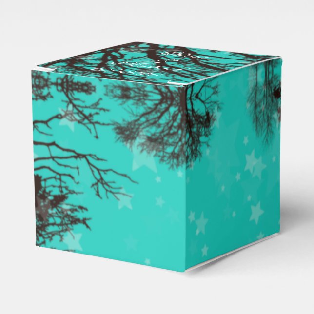 Rustic Black and Blue Evening Wedding Favor Box (Front Side)