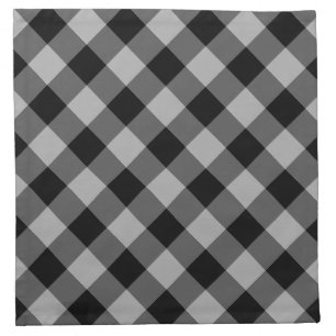 Rustic Black and Gray Buffalo Plaid   Holiday Napkin
